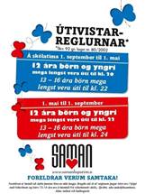 Útivistarreglur frá og með 1. sept.